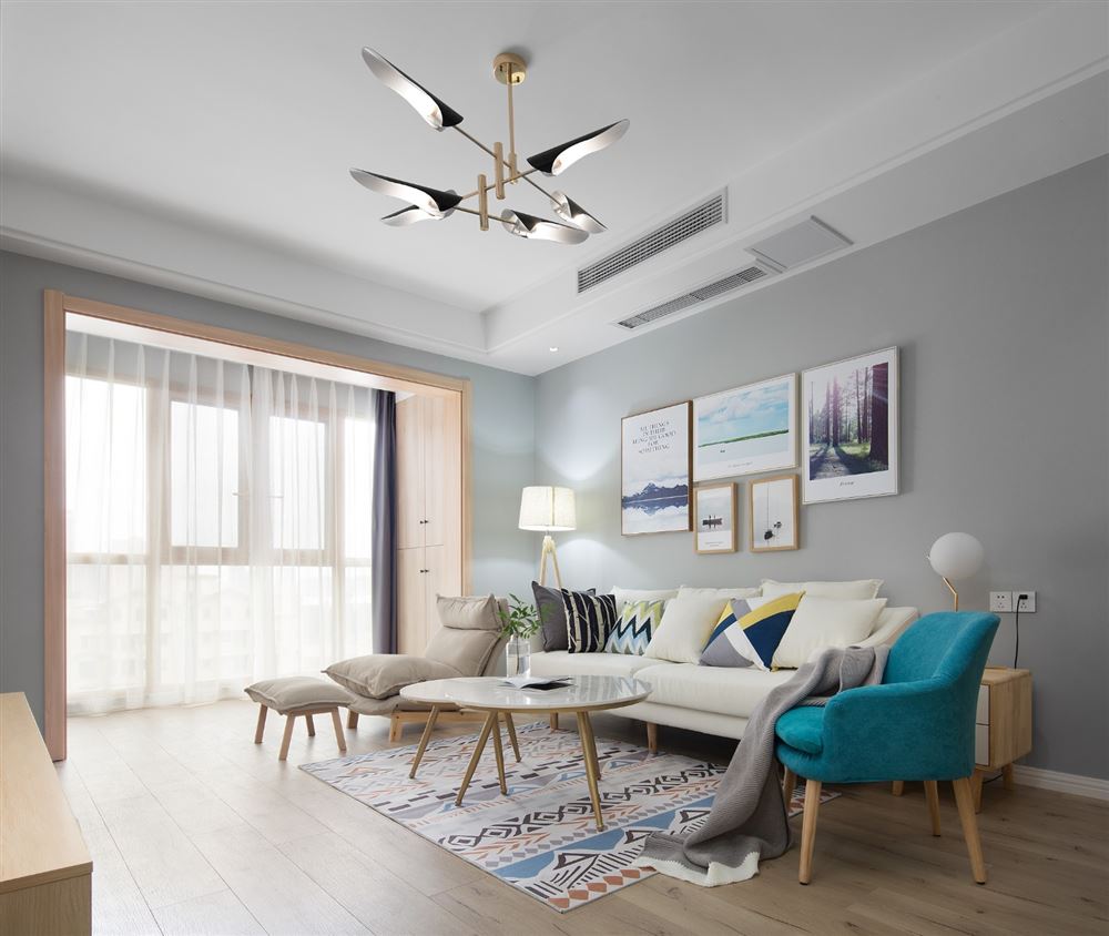 江門市方直瓏湖灣北歐風格三居室裝修案例