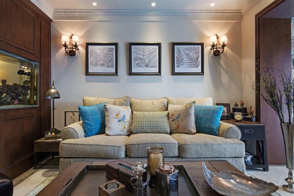 北海市中電&middot;北海大都會(huì)美式風(fēng)格四居室裝修案例