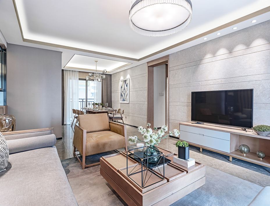 江門市星海灣華庭輕奢風(fēng)格三居室裝修案例