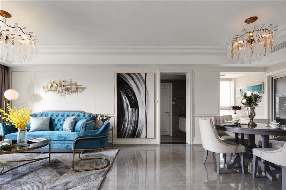 昭通市長城小區(qū)輕奢風(fēng)格四居室裝修案例