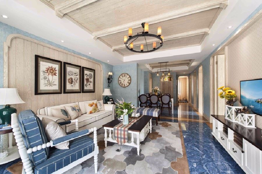 廣州市雅居樂(lè)富春山居地中海風(fēng)格別墅裝修案例