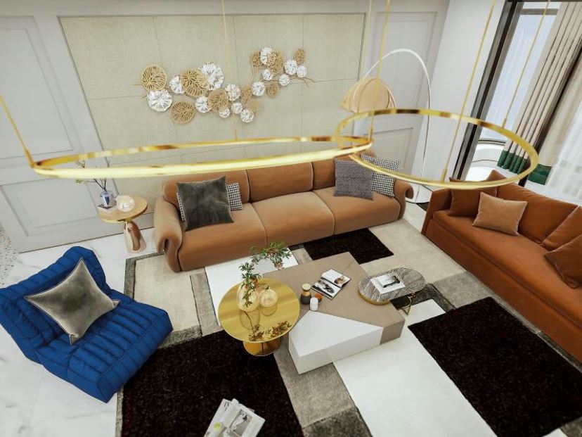 江門(mén)市白石路住宅樓輕奢風(fēng)格四居室裝修案例