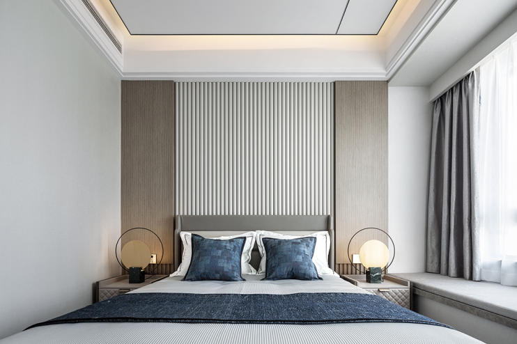 莫蘭迪輕奢風格室內(nèi)設(shè)計家裝案例-次臥