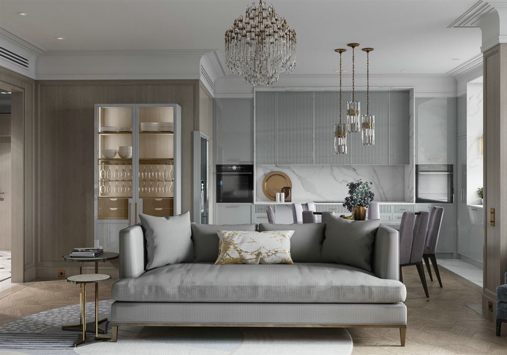 佛山市時代南灣歐式風(fēng)格四居室裝修案例