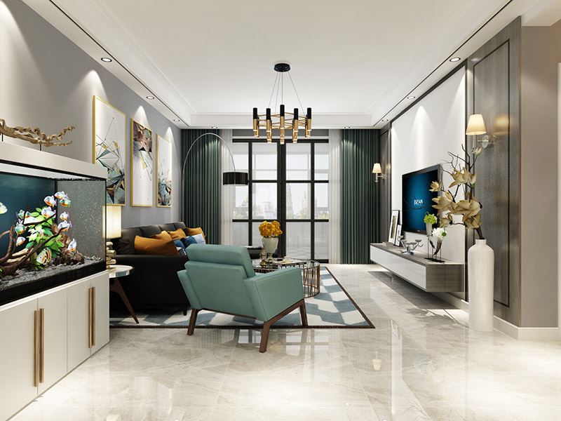 泰州市濱江新寓歐式風(fēng)格三居室裝修案例