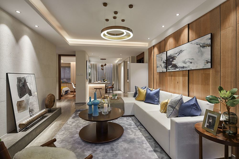 南寧市潤華尚城街區(qū)輕奢風(fēng)格三居室裝修案例