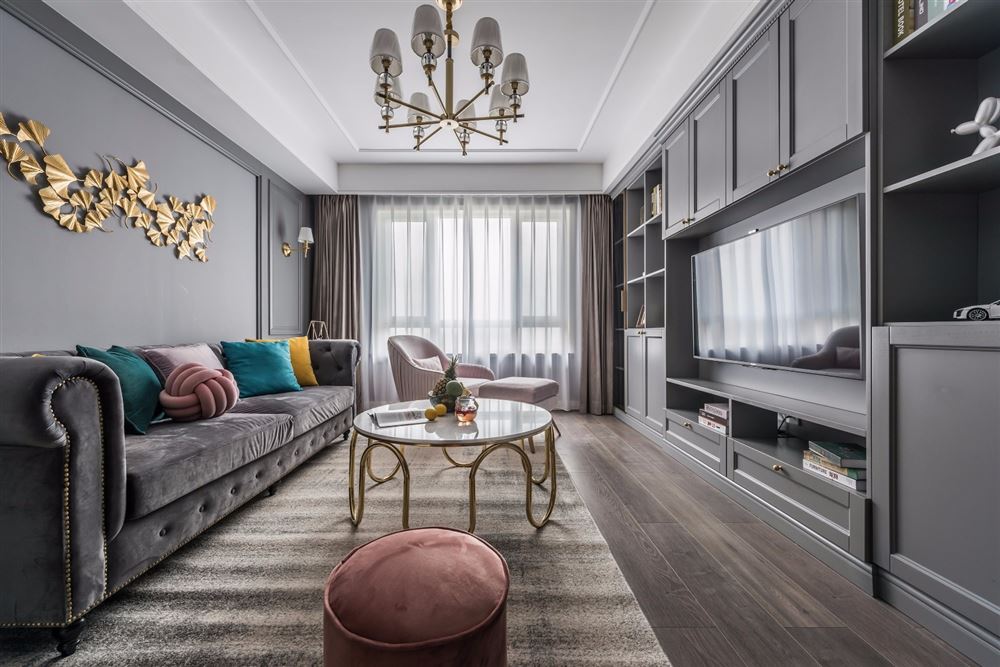 廣州市文明路小區(qū)輕奢風格二居室裝修案例