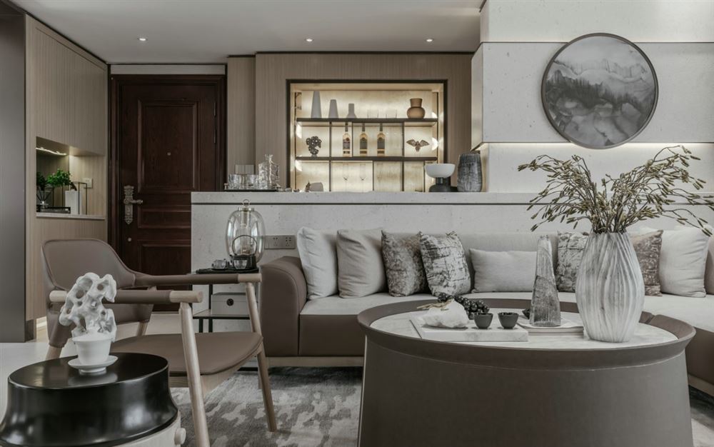 江門(mén)市恩平碧桂園新中式風(fēng)格三居室裝修案例