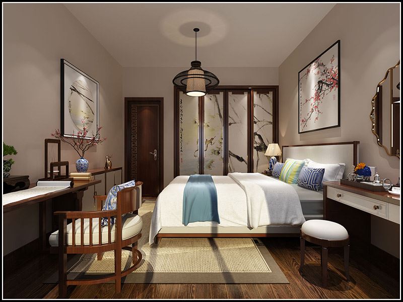 佛山市中交&middot;瀧灣云城新中式風格二居室裝修案例