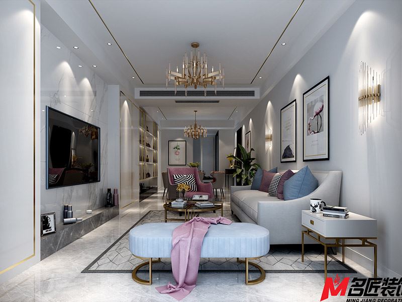 臺(tái)州市鑫磊&middot;城市之星輕奢風(fēng)格三居室裝修案例