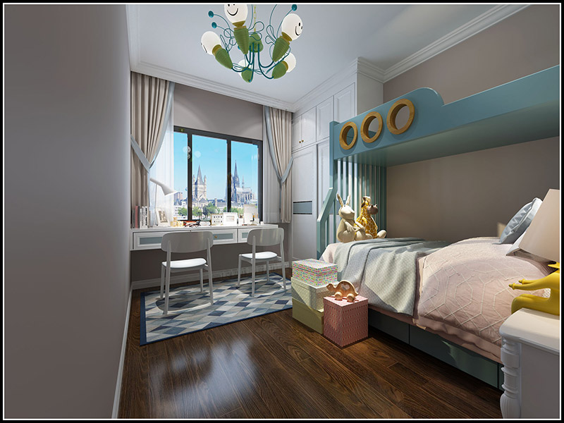 現(xiàn)代前衛(wèi)風(fēng)格室內(nèi)裝修效果圖-美的明湖三居122平米-兒童房 現(xiàn)代前衛(wèi)風(fēng)格室內(nèi)裝修效果圖-美的明湖三居122平米-兒童房