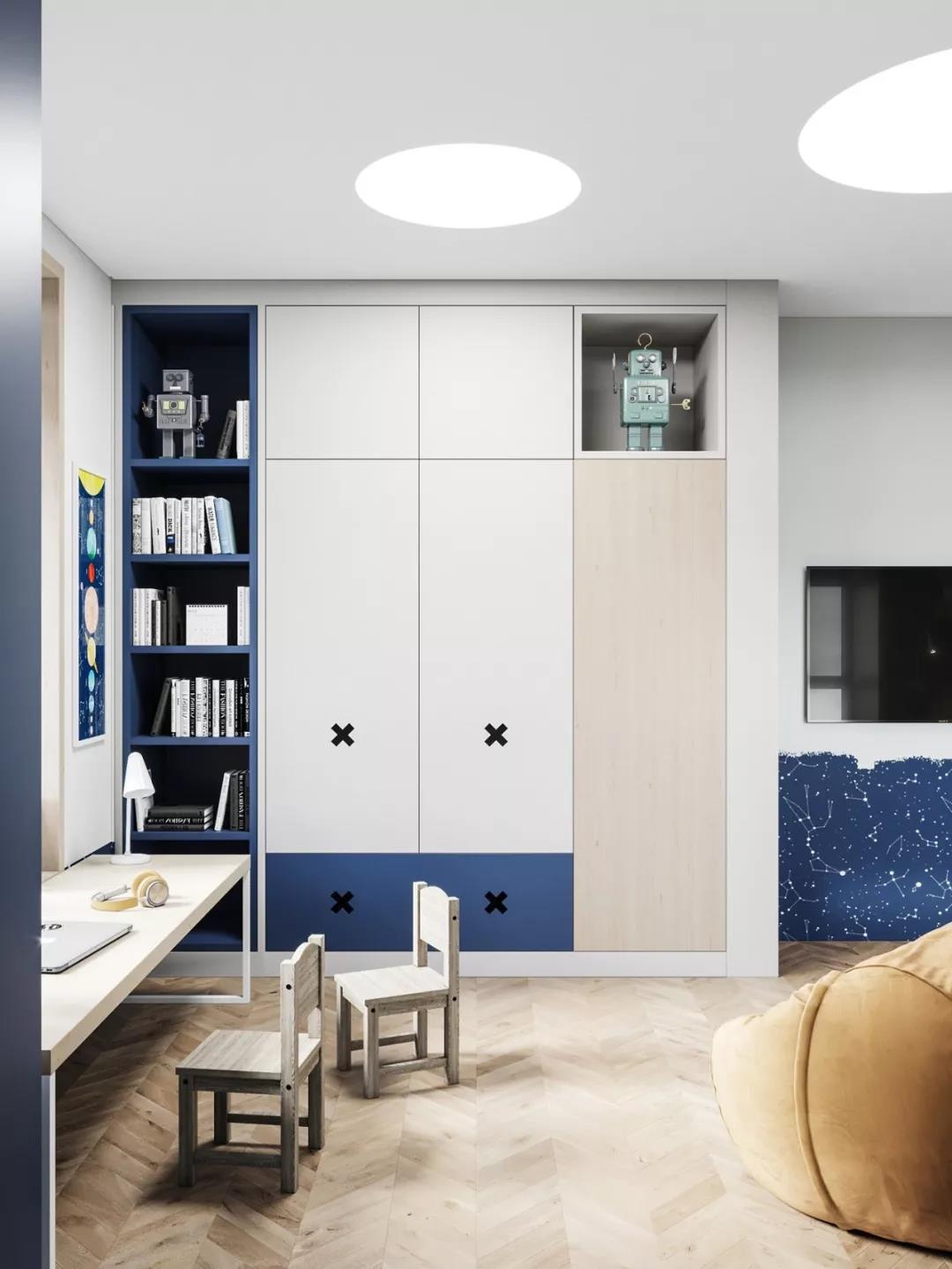 高級灰+原木色現(xiàn)代風(fēng)格室內(nèi)裝修設(shè)計(jì)效果圖-萬達(dá)華府四居140平米-兒童房 高級灰+原木色現(xiàn)代風(fēng)格室內(nèi)裝修設(shè)計(jì)效果圖-萬達(dá)華府四居140平米-兒童房