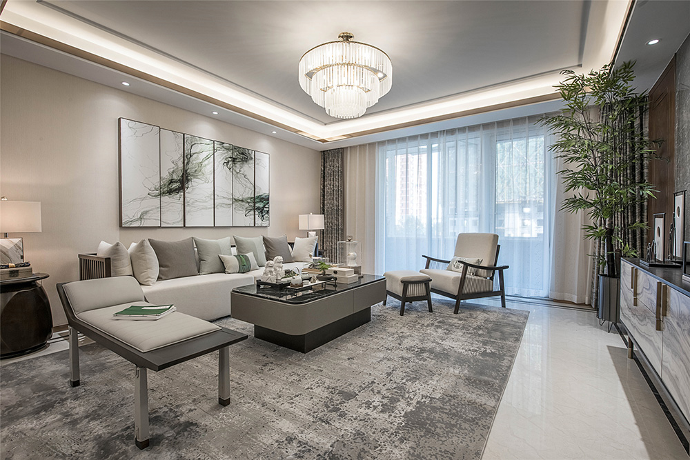 南寧華發(fā)國(guó)賓壹號(hào)三居144平米新中式風(fēng)格室內(nèi)裝修案例-沙發(fā)背景墻 南寧華發(fā)國(guó)賓壹號(hào)三居144平米新中式風(fēng)格室內(nèi)裝修案例-沙發(fā)背景墻