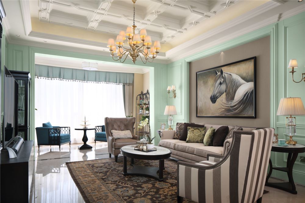 江門(mén)市華僑城&middot;云頂美式風(fēng)格三居室裝修案例