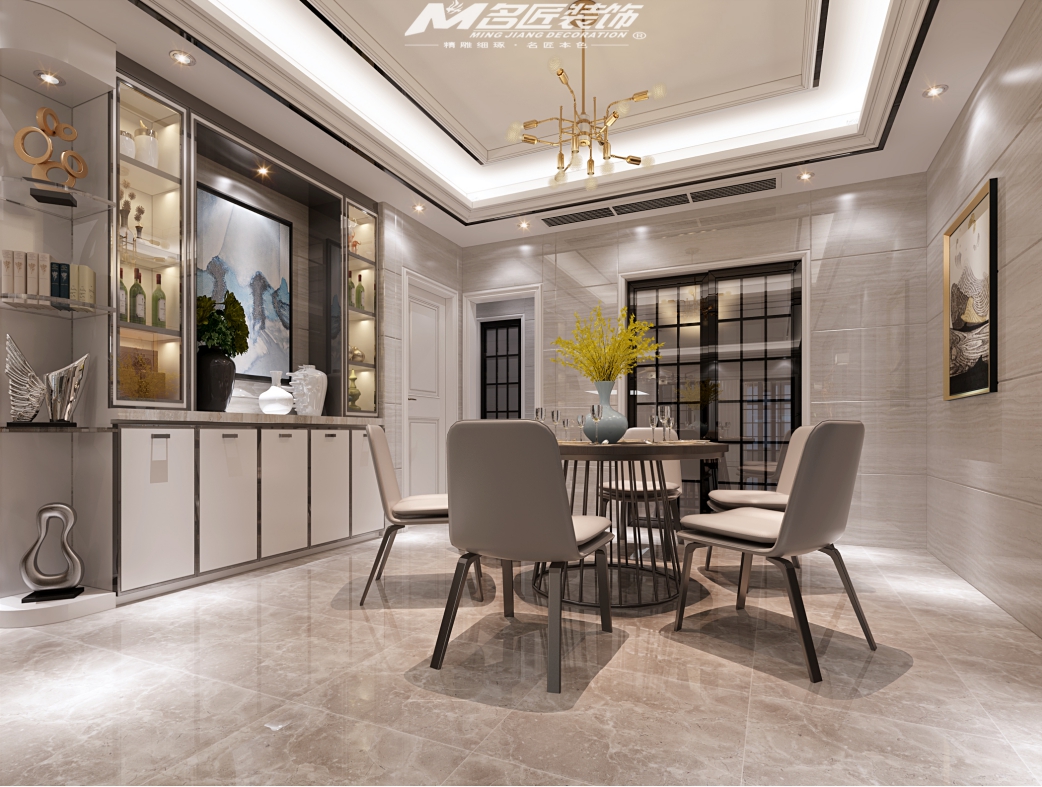 日照市錦都花園現(xiàn)代簡約風格五居室裝修案例