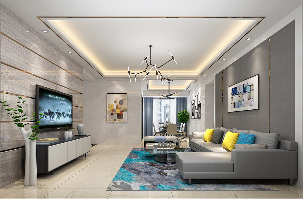 現(xiàn)代簡約風(fēng)格室內(nèi)裝修設(shè)計效果圖-龍光水悅熙園三居145平米-室內(nèi)裝修設(shè)計客廳 現(xiàn)代簡約風(fēng)格室內(nèi)裝修設(shè)計效果圖-龍光水悅熙園三居145平米-室內(nèi)裝修設(shè)計客廳