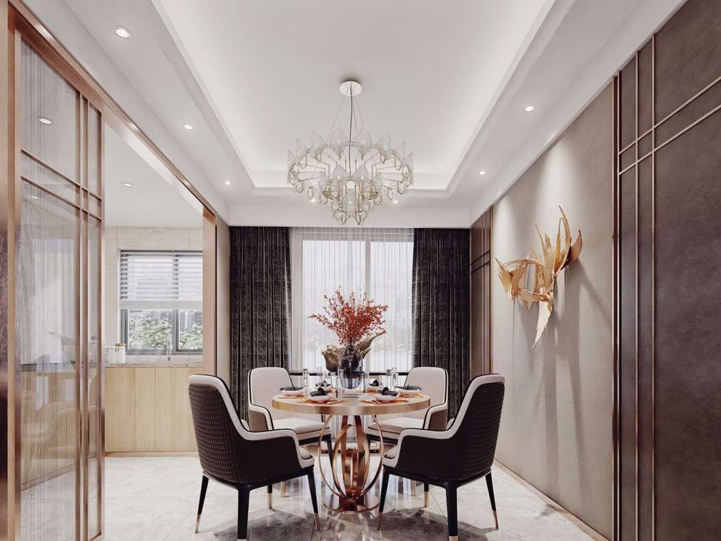 現(xiàn)代前衛(wèi)風格室內(nèi)裝修效果圖-萬和國際三居111平米-餐廳 現(xiàn)代前衛(wèi)風格室內(nèi)裝修效果圖-萬和國際三居111平米-餐廳