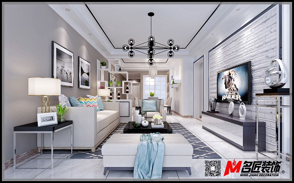 河源市匯景外灘8號(hào)現(xiàn)代簡(jiǎn)約風(fēng)格三居室裝修案例