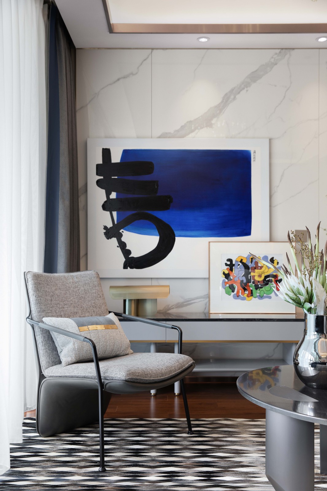 包豪斯風格室內設計家裝案例-客廳背景墻 包豪斯風格室內設計家裝案例-客廳背景墻