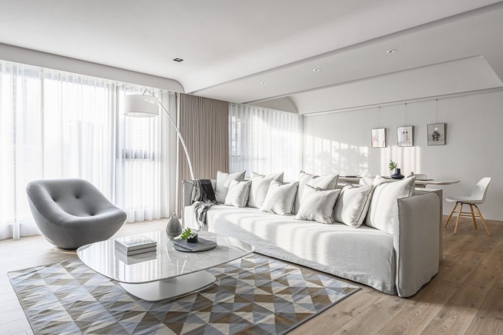 原木米白簡約風格室內(nèi)家裝案例效果圖-客廳 原木米白簡約風格室內(nèi)家裝案例效果圖-客廳