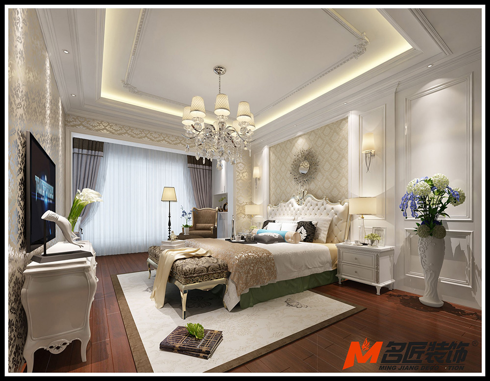 簡歐風格室內(nèi)裝修效果圖-時代水岸三居111平米-室內(nèi)臥室裝修設計 簡歐風格室內(nèi)裝修效果圖-時代水岸三居111平米-室內(nèi)臥室裝修設計