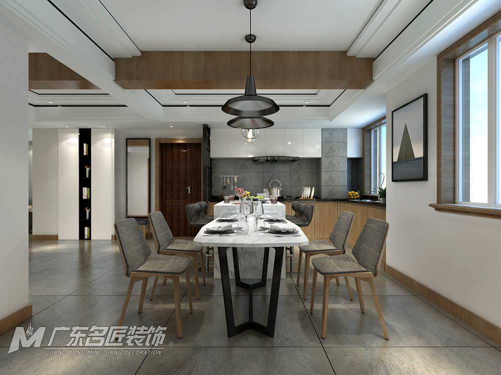 越峰怡景復(fù)式180平米北歐風(fēng)格裝修案例-廚餐廳 越峰怡景復(fù)式180平米北歐風(fēng)格裝修案例-廚餐廳