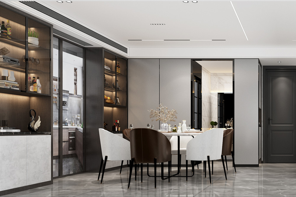 汕頭市海灣一城時代花園輕奢風格四居室裝修案例