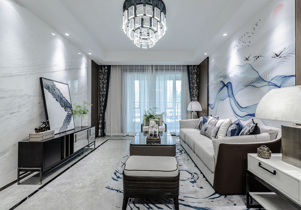 廣州市東方新世界新中式風(fēng)格三居室裝修案例