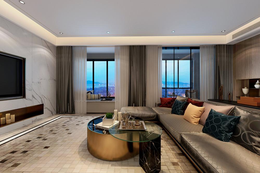 嘉興市龍光&middot;西塘江南大境現(xiàn)代簡約風格三居室裝修案例