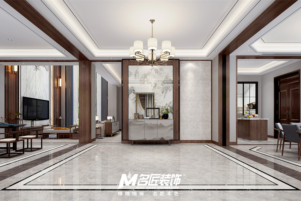 嘉興市嘉善萬(wàn)聯(lián)城新中式風(fēng)格別墅裝修案例