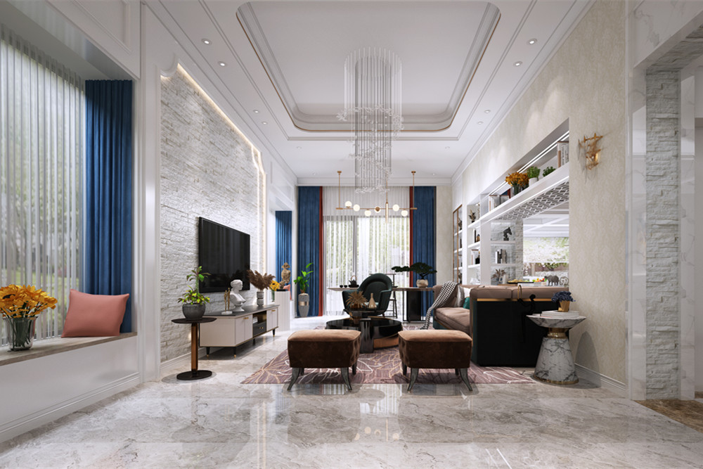 中山市雅居樂劍橋郡新中式風格別墅裝修案例