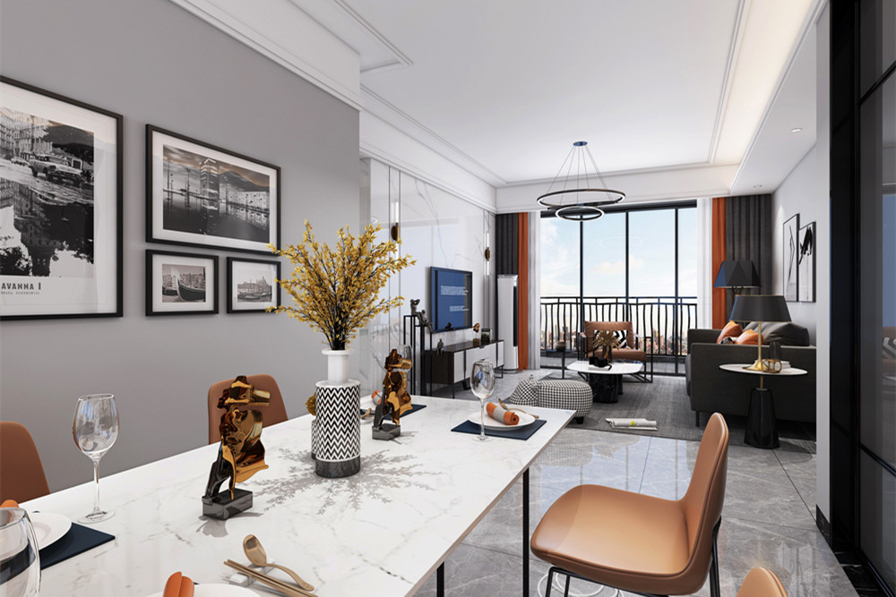 中山市健康花城二期輕奢風(fēng)格三居室裝修案例