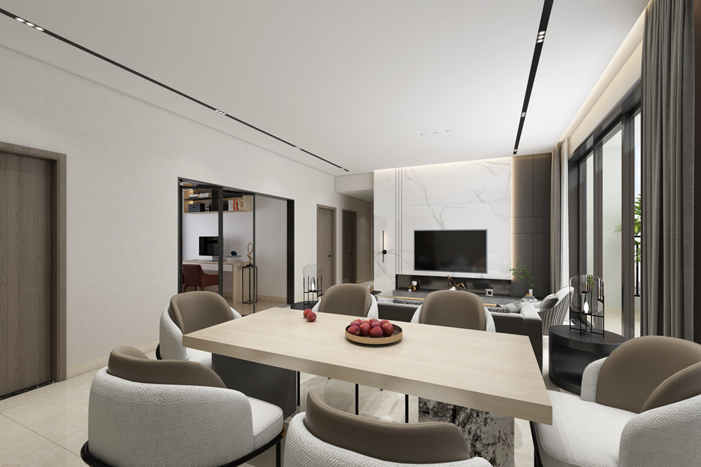 中山市雅居樂劍橋郡現(xiàn)代簡約風格三居室裝修案例