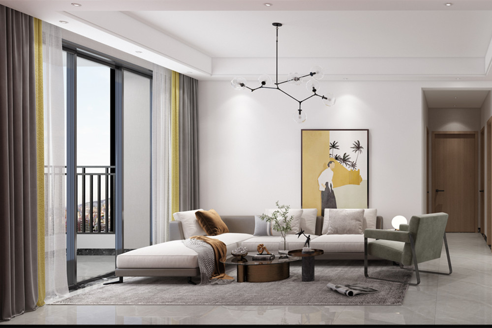 中山市金穗&middot;悅景臺(tái)現(xiàn)代簡約風(fēng)格三居室裝修案例