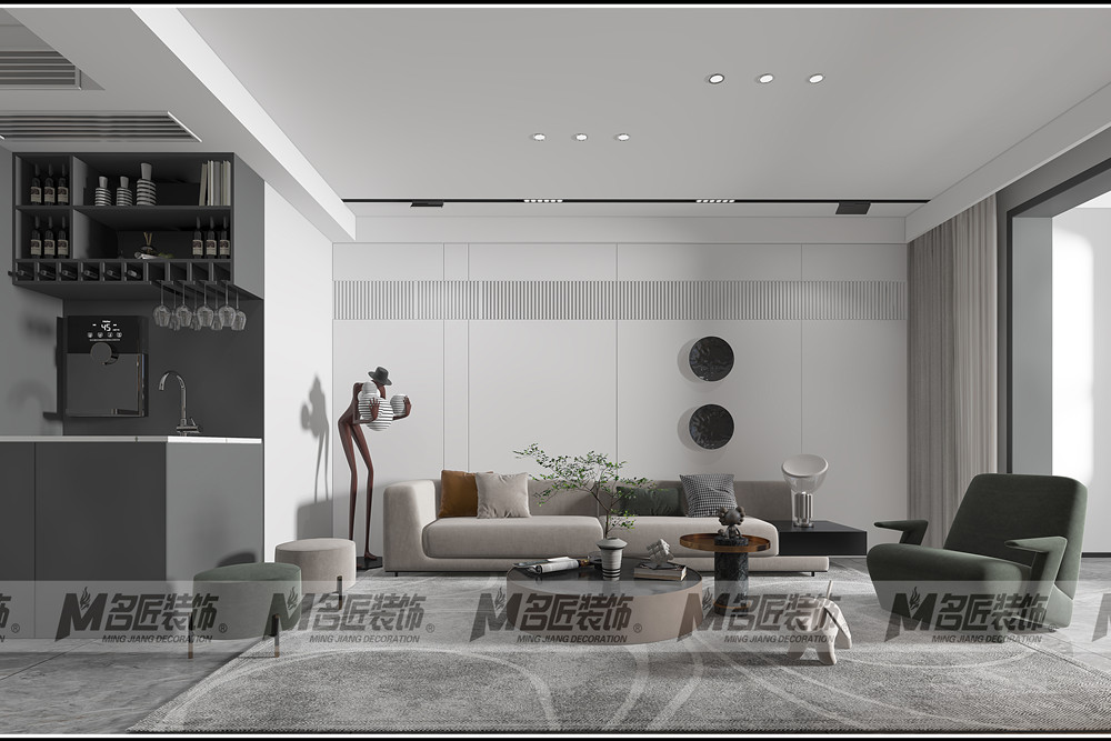 湖州市綠城安吉桃花源現(xiàn)代簡約風格三居室裝修案例