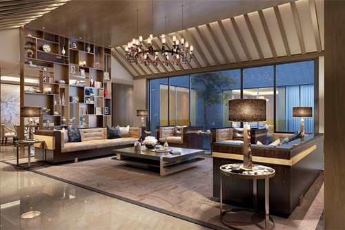 梧州市白云堡花園新中式風(fēng)格三居室裝修案例