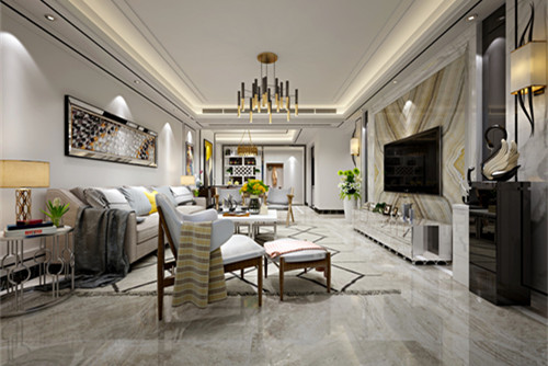 梧州市白云堡花園歐式風(fēng)格三居室裝修案例