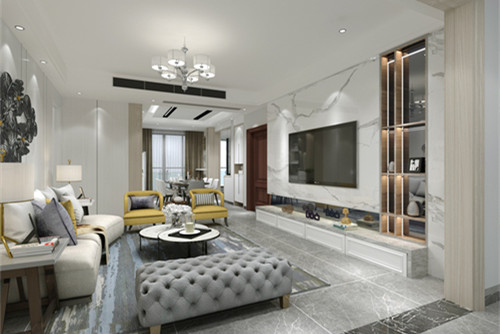 梧州市安居小區(qū)輕奢風(fēng)格四居室裝修案例