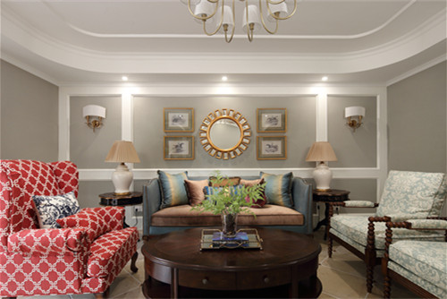 德陽(yáng)市雍錦坊美式風(fēng)格三居室裝修案例