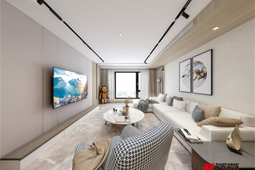 德陽市濱河路21號院新中式風格三居室裝修案例