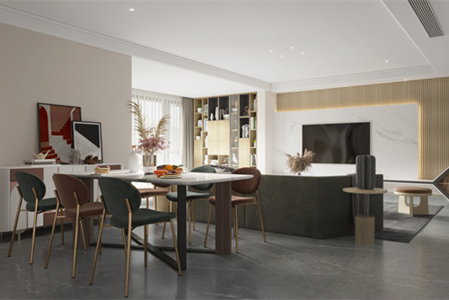 德陽(yáng)市世家城南1號(hào)輕奢風(fēng)格三居室裝修案例