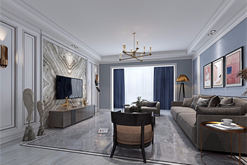 德陽市凱麗景湖美式風格四居室裝修案例