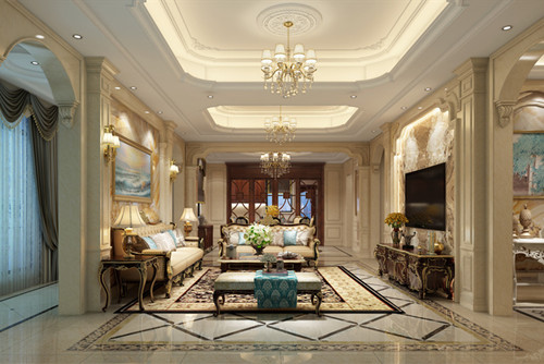 ?？?01平米以上歐式風格江畔花園家裝設計案例