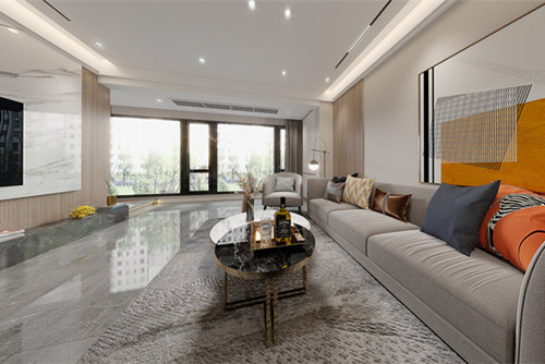 自貢市河畔雅居現(xiàn)代簡約風(fēng)格三居室裝修案例