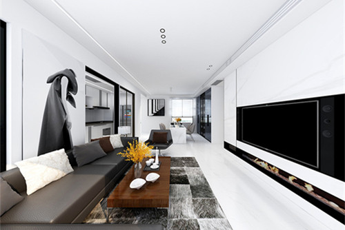 自貢市萬達廣場都會華宅現(xiàn)代簡約風格平層裝修案例