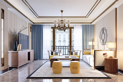 泰州市濱江新區(qū)富陽(yáng)社區(qū)新中式風(fēng)格四居室裝修案例