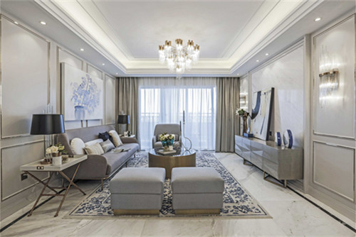 涼山彝族自治州百貨公司百貨站生活區(qū)輕奢風格三居室裝修案例