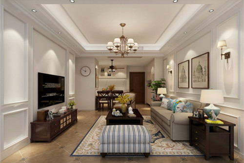 惠州市中天彩虹城美式風格四居室裝修案例