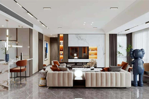 樂山市陽光&middot;玖著輕奢風(fēng)格四居室裝修案例