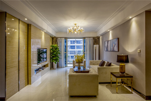 德陽市萬達(dá)華府。輕奢風(fēng)格三居室裝修案例